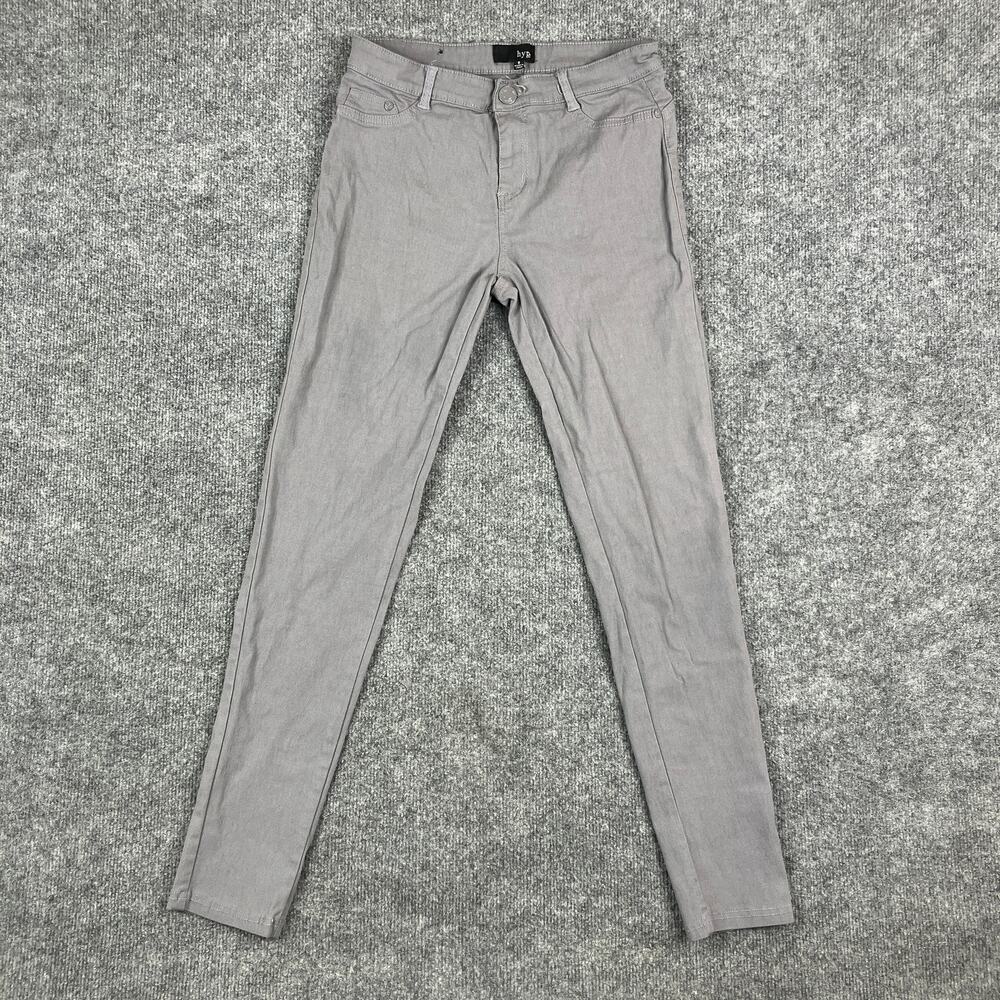 Hype Pants Womens Size 9 Gray Skinny Casual Stretch Mid‎ Rise Modern Basic Soft